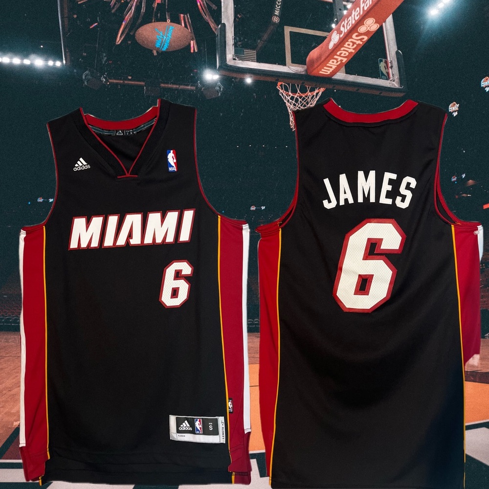Vintage 2012 Mens Adidas NBA Lebron James Miami Heat Jersey